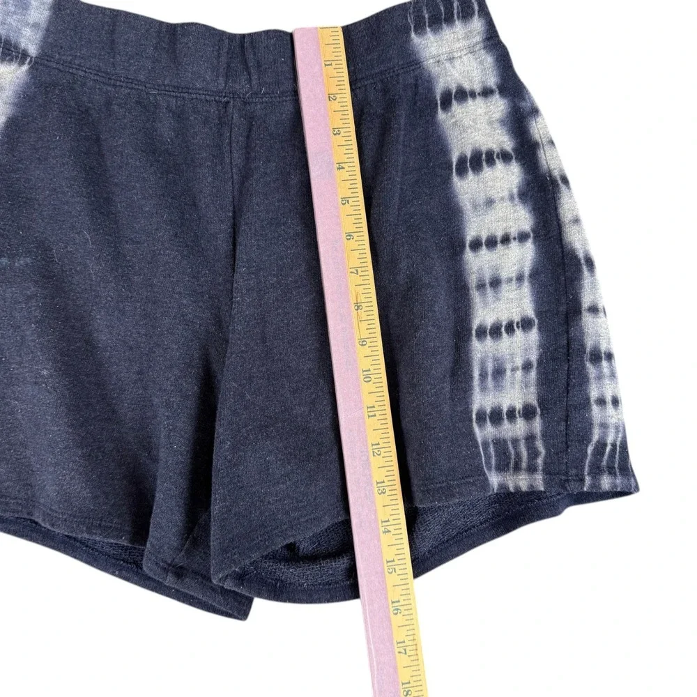 C Active Navy Blue Tie Dye Side‎ Stripe Fleece Knit Shorts Womens Medium